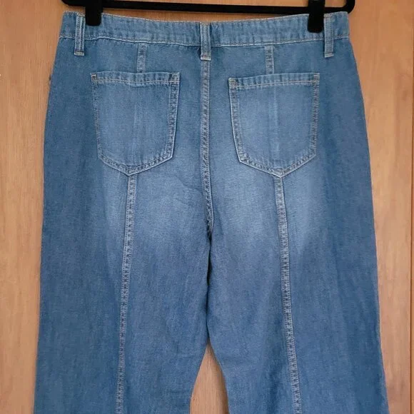 Time and Tru | Y2K wide-leg raw hem jeans | Blue | Size 12 - Picture 3 of 9